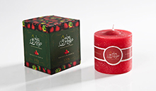 Caixa Embalagem Vela Aromátic aMorango com Champagne Linha Clean